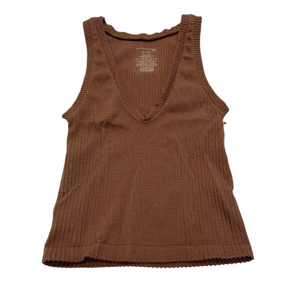M171 INTIMATELY Free People Women's Crop Tank Top Brown Small - Picture 1 of 4